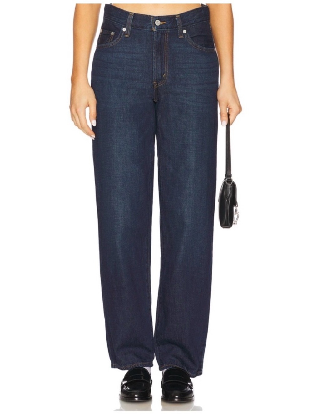 Levi's Baggy Dad Barrel Jeans Dark Indigo Blue Wide Leg 26